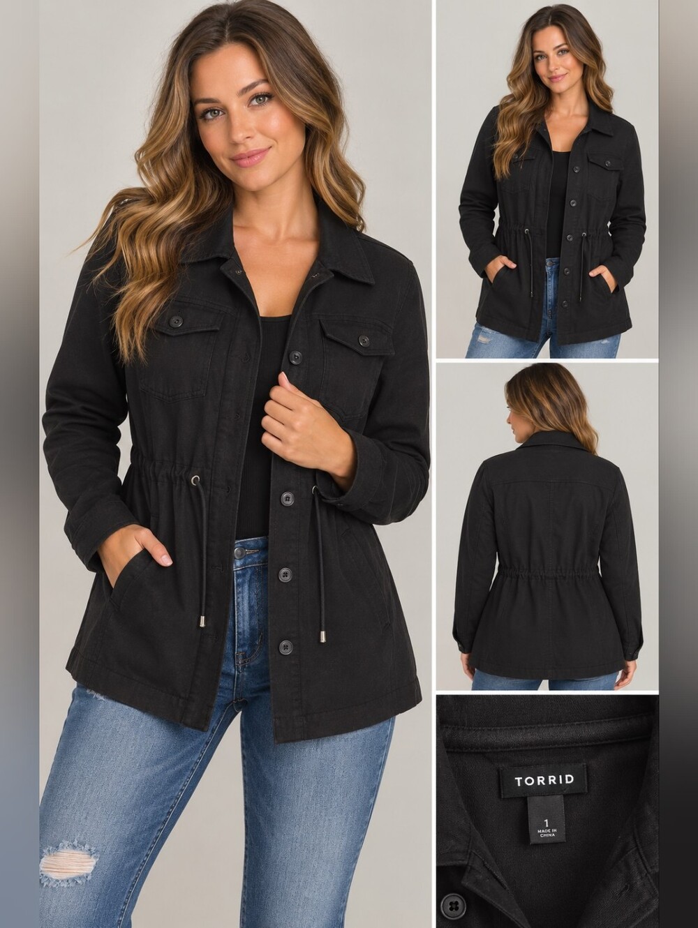 Torrid Women's size 1 XL black button jacket #27